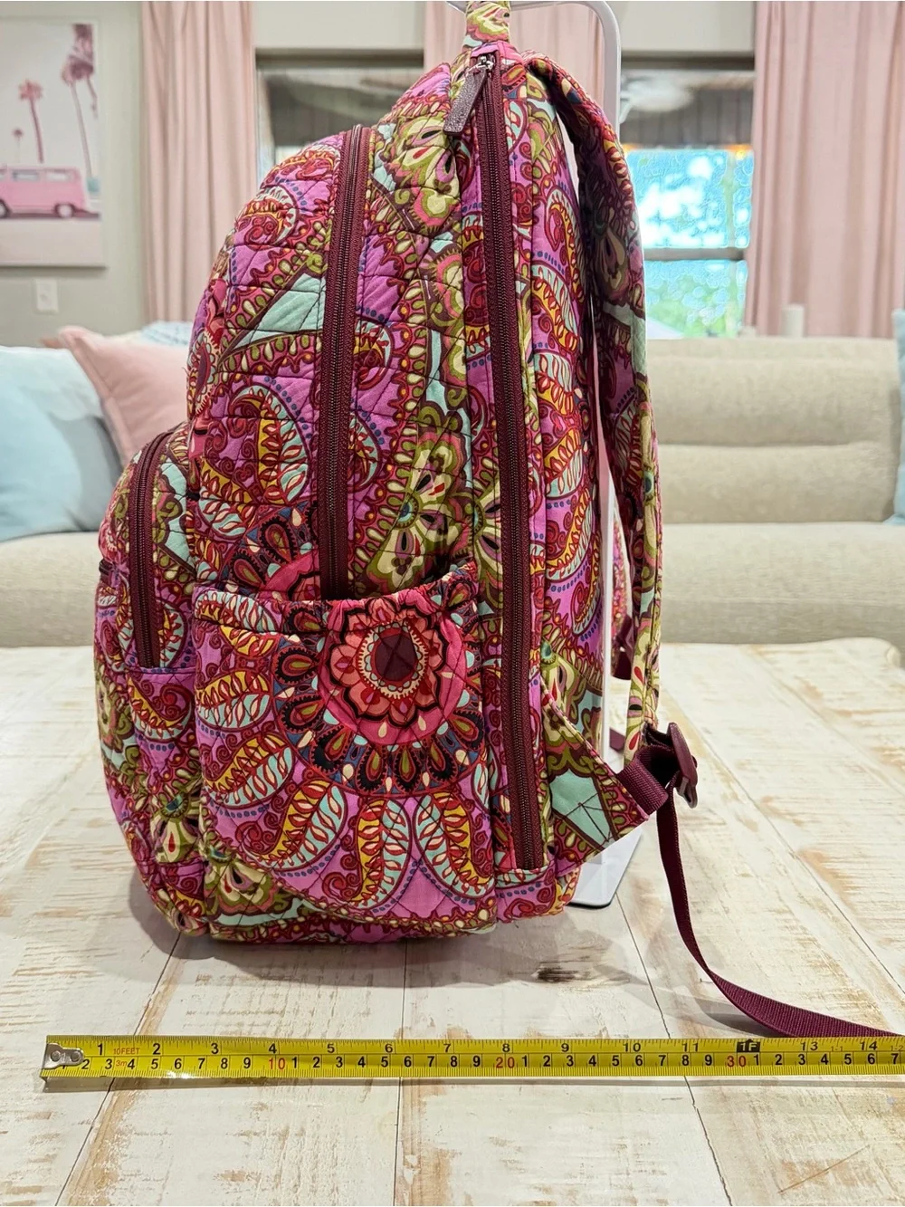 VERA BRADLEY Essential Large Backpack in Resort Medallion Retired Bohemian Pink
